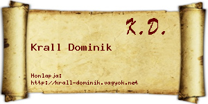 Krall Dominik névjegykártya